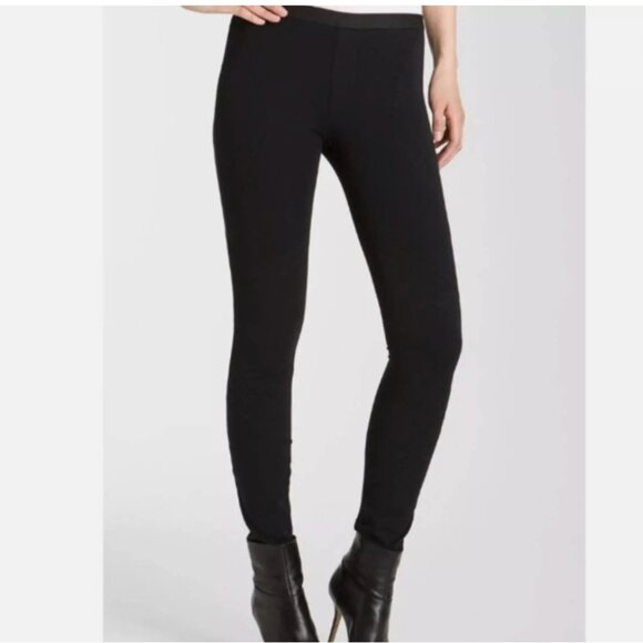 Helmut Lang black pull on moto bondage jersey leggings small - Picture 1 of 11